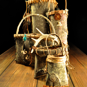 Traditional Folded Cherokee inspired Bark Basketry by Mark Hendry Mountain Heritage Handcraft