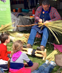 Mark Hendry teaching kids about Broom Making for John C Campbell Folk School