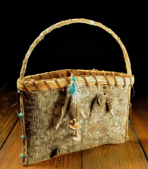 Poplar, Hickory & Split Bittersweet handleTraditional Folded Bark Basketry at Mountain Heritage Handcraft with Mark Hendry in Blue Ridge, Georgia Traditional Folded Bark Basketry at Mountain Heritage Handcraft with Mark Hendry in Blue Ridge, Georgia