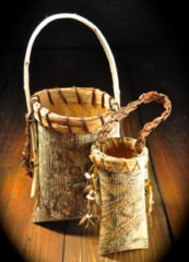 Engraved Bark Baskets Traditional Folded Bark Basketry at Mountain Heritage Handcraft with Mark Hendry in Blue Ridge, Georgia