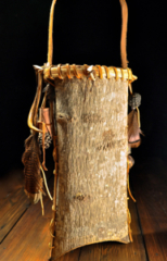 Extra Large Poplar Bark & Hickory Basket Traditional Folded Bark Basketry at Mountain Heritage Handcraft with Mark Hendry in Blue Ridge, Georgia