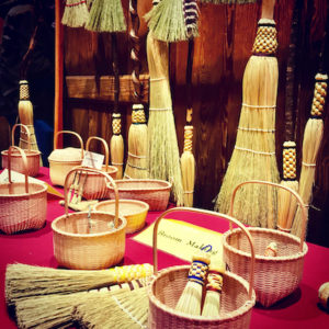 Shaker Brooms and Baskets with Mark Hendry and Jo Ann Kelly Catsos at John C. Campbell Folk School JCCFS in Brasstown North Carolina #brooms #baskets #sweepers #cathead #whisk #backash #broomcorn